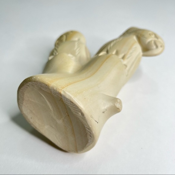 Handcarved Cream Soapstone Parrot Love Birds Exotic Sculpture Island Decor - Picture 10 of 13